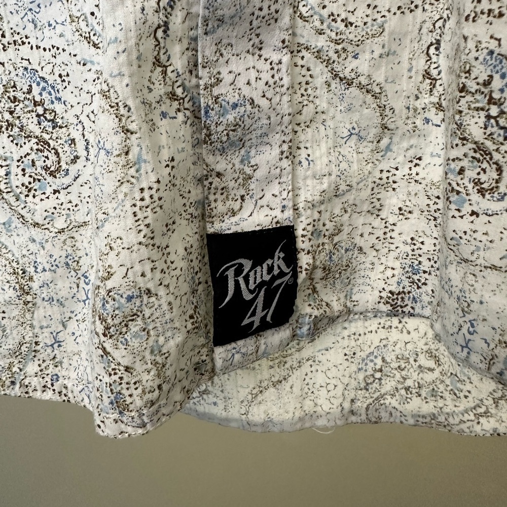 Wrangler Men's Rock 47 Paisley Print Long Sleeve Snap Western Shirt size medium - Picture 2 of 6